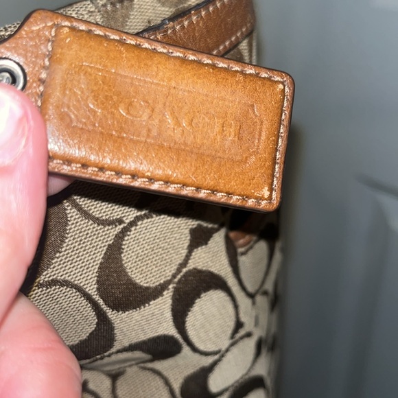 large brown monogram COACH tote, gently used very good condition - Picture 8 of 17